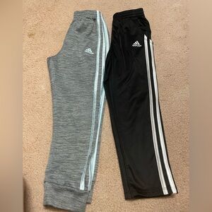 Adidas Kids' Gray and Black Track Pants( size:6)